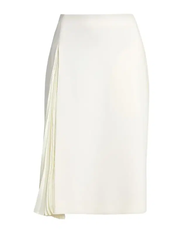 Jil Sander Side-Pleat Wool Sable Knee-Length Skirt