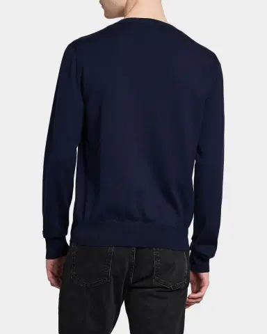 Dolce & Gabbana Men's Wool Logo Crest Crewneck Sweater | Thumbnail 3 Dolce & Gabbana Men's Wool Logo Crest Crewneck Sweater | Thumbnail 3