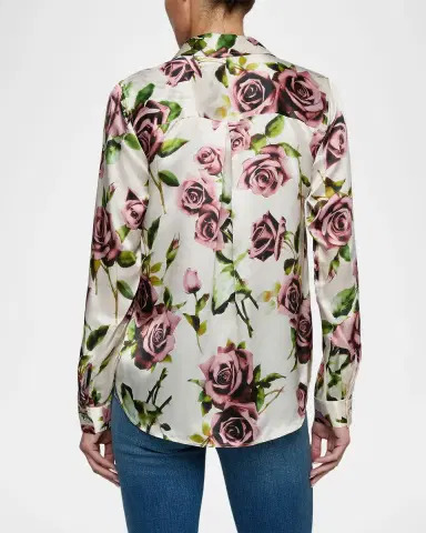 L'Agence Tyler Floral Silk Shirt | Thumbnail 3 L'Agence Tyler Floral Silk Shirt | Thumbnail 3