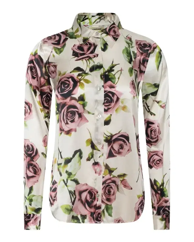 L'Agence Tyler Floral Silk Shirt
