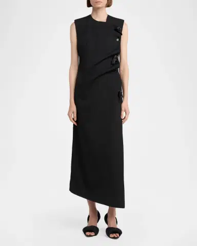 Bottega Veneta Asymmetric Neck Shift Maxi Dress | Thumbnail 2 Bottega Veneta Asymmetric Neck Shift Maxi Dress | Thumbnail 2