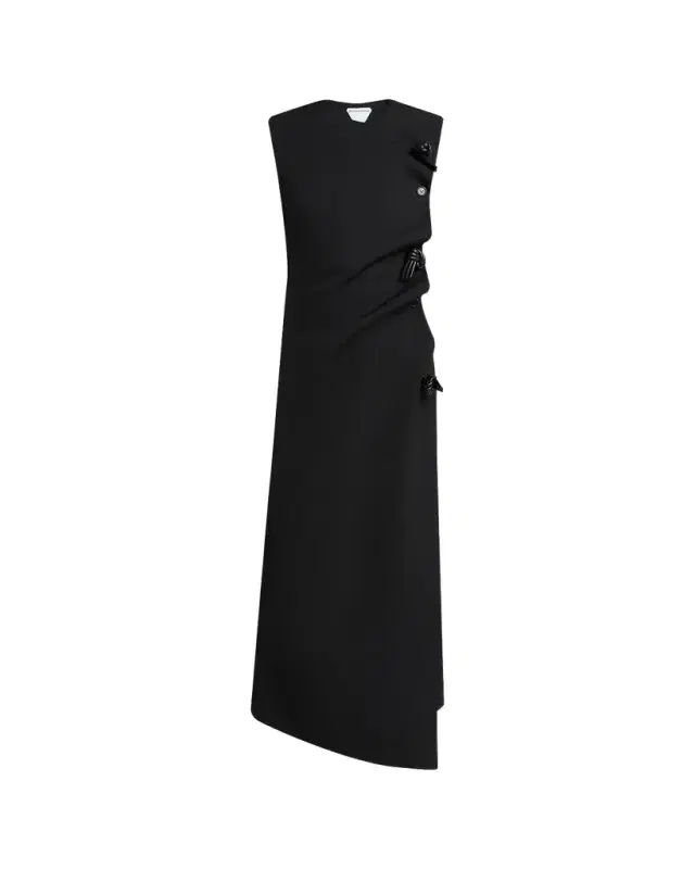 Bottega Veneta Asymmetric Neck Shift Maxi Dress