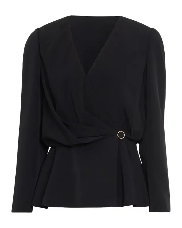 Chloe Long-Sleeve Wrap Blouse