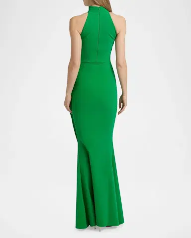 Chiara Boni La Petite Robe Gudrum Halter Ruffle Gown | Thumbnail 3