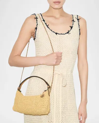 Tory Burch Fleming Crochet Raffia Pochette | Thumbnail 2 Tory Burch Fleming Crochet Raffia Pochette | Thumbnail 2