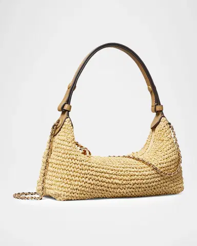 Tory Burch Fleming Crochet Raffia Pochette | Thumbnail 3 Tory Burch Fleming Crochet Raffia Pochette | Thumbnail 3