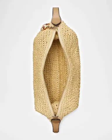 Tory Burch Fleming Crochet Raffia Pochette | Thumbnail 4 Tory Burch Fleming Crochet Raffia Pochette | Thumbnail 4