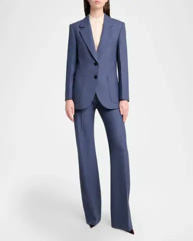 Victoria Beckham Stretch-Wool Patch-Pocket Jacket | Thumbnail 2 Victoria Beckham Stretch-Wool Patch-Pocket Jacket | Thumbnail 2