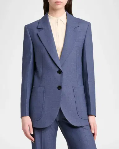 Victoria Beckham Stretch-Wool Patch-Pocket Jacket | Thumbnail 4 Victoria Beckham Stretch-Wool Patch-Pocket Jacket | Thumbnail 4