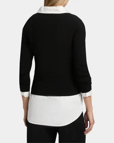 TOTEME Compact Knit V-Neck Top | Thumbnail 3 TOTEME Compact Knit V-Neck Top | Thumbnail 3