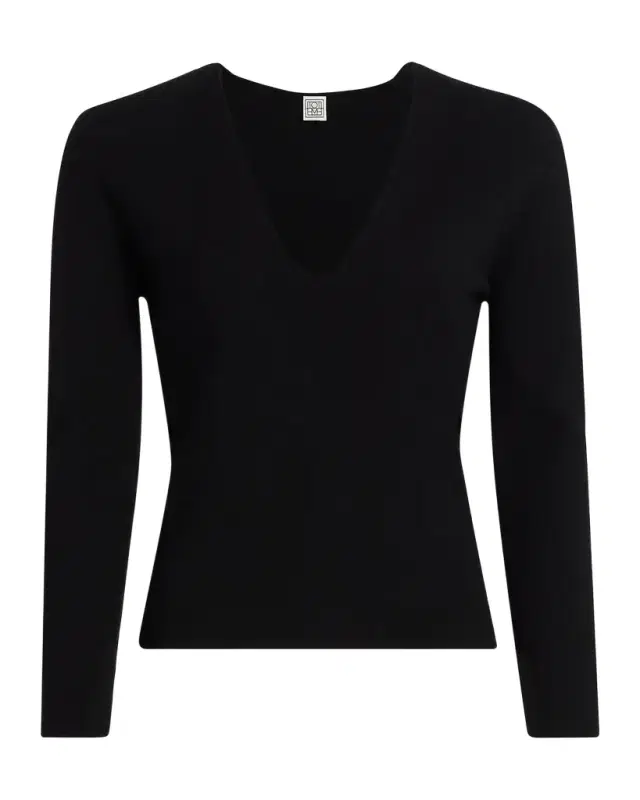 Toteme Compact Knit V-Neck Top