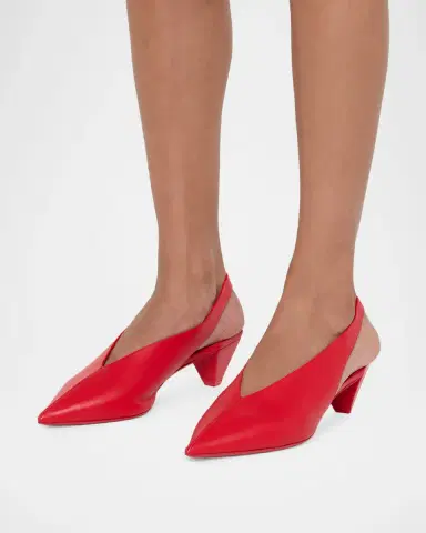 Loewe 45mm Origami Cubic Leather Slingback Pumps | Thumbnail 2 Loewe 45mm Origami Cubic Leather Slingback Pumps | Thumbnail 2