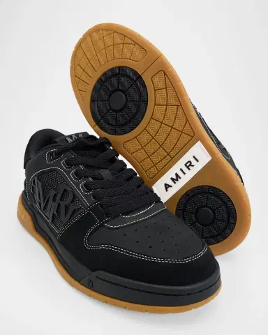 AMIRI Logo Leather Low-Top Sneakers | Thumbnail 3 AMIRI Logo Leather Low-Top Sneakers | Thumbnail 3