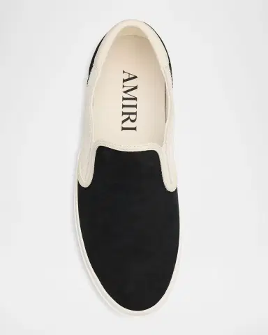Amiri Men 's Laguna Leather and Suede Slip-On Sneakers | Thumbnail 4