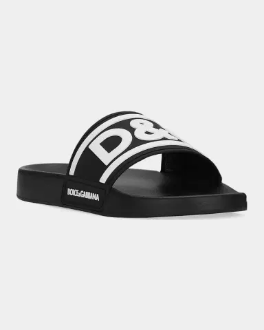 Dolce & Gabbana Men's Logo Pool Slides | Thumbnail 4 Dolce & Gabbana Men's Logo Pool Slides | Thumbnail 4