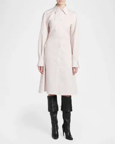 Alexander McQueen Striped Cotton-Silk Lace-Up Shirtdress | Thumbnail 2 Alexander McQueen Striped Cotton-Silk Lace-Up Shirtdress | Thumbnail 2