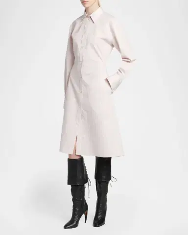 Alexander McQueen Striped Cotton-Silk Lace-Up Shirtdress | Thumbnail 4 Alexander McQueen Striped Cotton-Silk Lace-Up Shirtdress | Thumbnail 4
