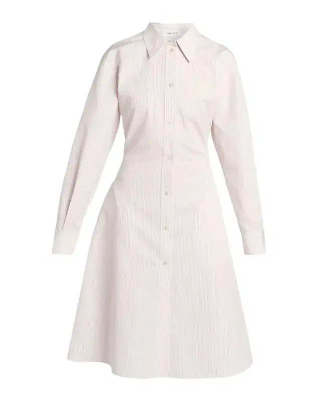 McQueen Striped Cotton-Silk Lace-Up Shirtdress