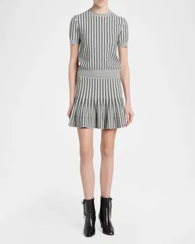 Alexander McQueen Jacquard-Striped Flounce Mini Skirt | Thumbnail 2 Alexander McQueen Jacquard-Striped Flounce Mini Skirt | Thumbnail 2