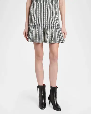 Alexander McQueen Jacquard-Striped Flounce Mini Skirt | Thumbnail 4 Alexander McQueen Jacquard-Striped Flounce Mini Skirt | Thumbnail 4