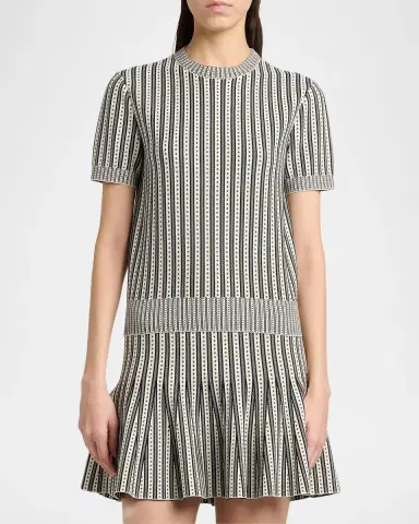 Alexander McQueen Jacquard Striped Crewneck Top | Thumbnail 4 Alexander McQueen Jacquard Striped Crewneck Top | Thumbnail 4