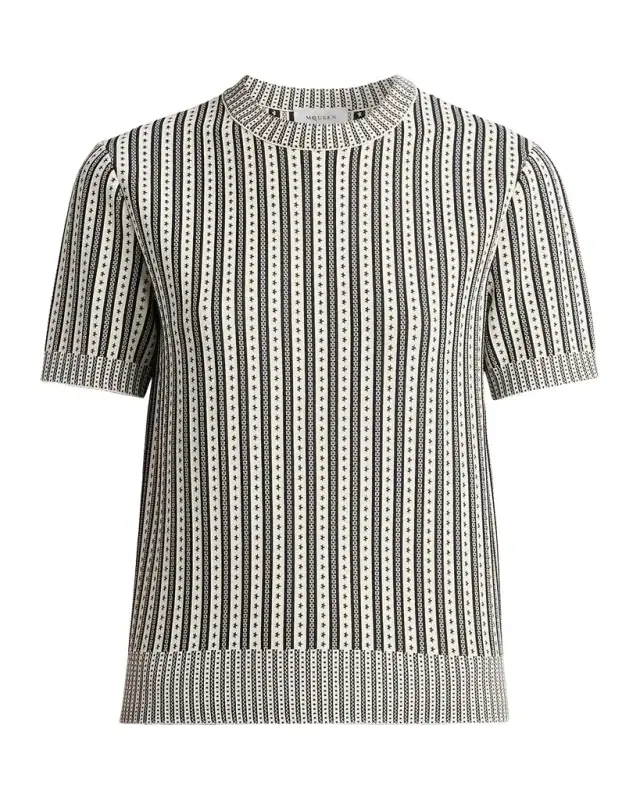 McQueen Jacquard Striped Crewneck Top