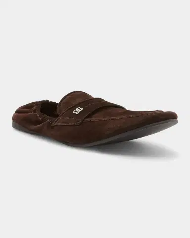 Dolce & Gabbana Men's Suede DG-Logo Elastic Penny Loafers | Thumbnail 6 Dolce & Gabbana Men's Suede DG-Logo Elastic Penny Loafers | Thumbnail 6
