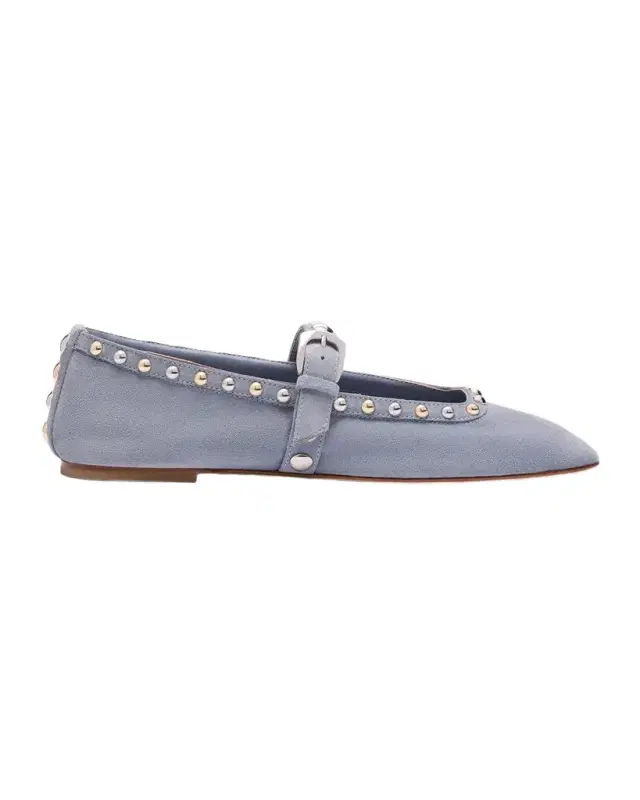 Perry Studded Suede Mary Jane Ballerina Flats