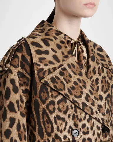 Dolce & Gabbana Leopard-Print Belted Short Sports Trench Coat | Thumbnail 5 Dolce & Gabbana Leopard-Print Belted Short Sports Trench Coat | Thumbnail 5