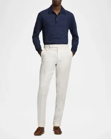 Ralph Lauren Purple Label Men's Linen-Cashmere Polo Sweater | Thumbnail 2
