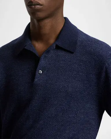 Ralph Lauren Purple Label Men's Linen-Cashmere Polo Sweater | Thumbnail 5