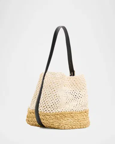 TOTEME Medium Two-Tone Raffia Shoulder Bag | Thumbnail 3 TOTEME Medium Two-Tone Raffia Shoulder Bag | Thumbnail 3