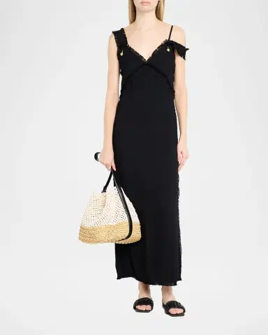 TOTEME Medium Two-Tone Raffia Shoulder Bag | Thumbnail 6 TOTEME Medium Two-Tone Raffia Shoulder Bag | Thumbnail 6