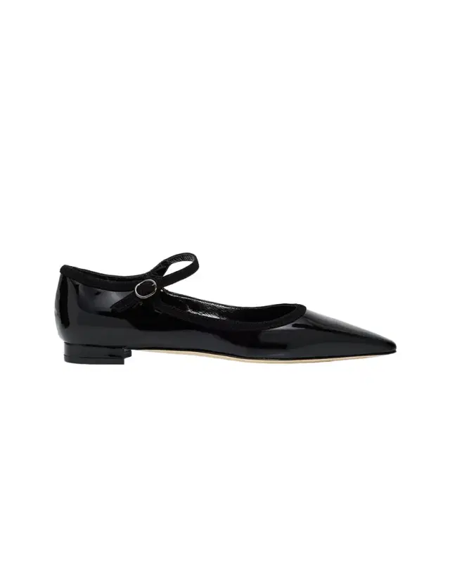 Manolo Blahnik Perdiccamod Patent Leather Ballerina Flats