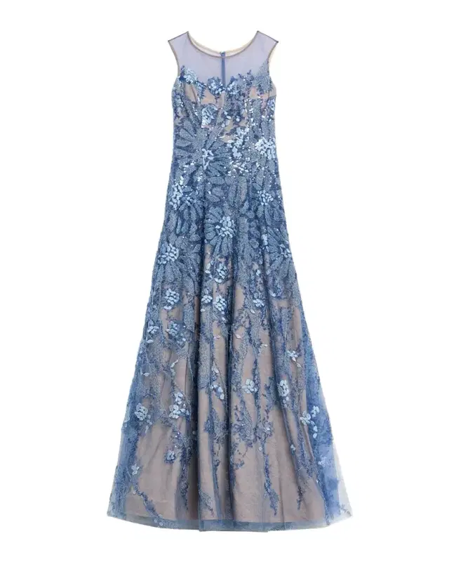 Rene Ruiz Collection Illusion Tulle & Fil Coupe Draped Gown