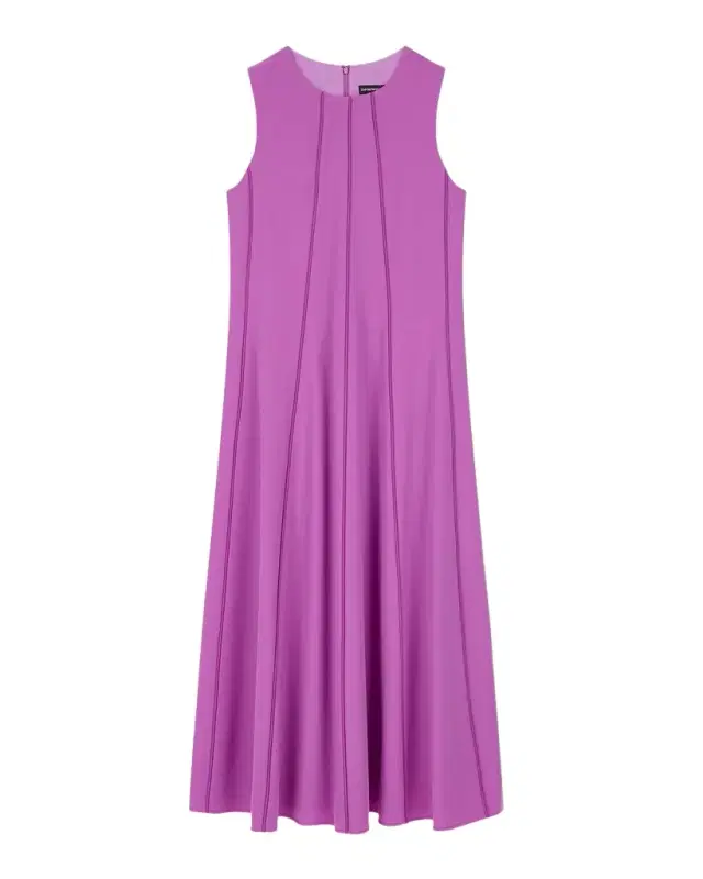 Emporio Armani Sleeveless Midi Dress in Techno Cady