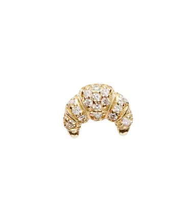 Sydney Evan Croissant Small 14kt gold single stud earring with diamonds | Thumbnail 1 Sydney Evan Croissant Small 14kt gold single stud earring with diamonds | Thumbnail 1
