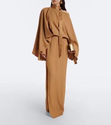 Taller Marmo Brooks scarf-detail crêpe cady maxi dress | Thumbnail 2 Taller Marmo Brooks scarf-detail crêpe cady maxi dress | Thumbnail 2