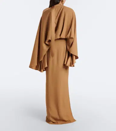 Taller Marmo Brooks scarf-detail crêpe cady maxi dress | Thumbnail 6 Taller Marmo Brooks scarf-detail crêpe cady maxi dress | Thumbnail 6