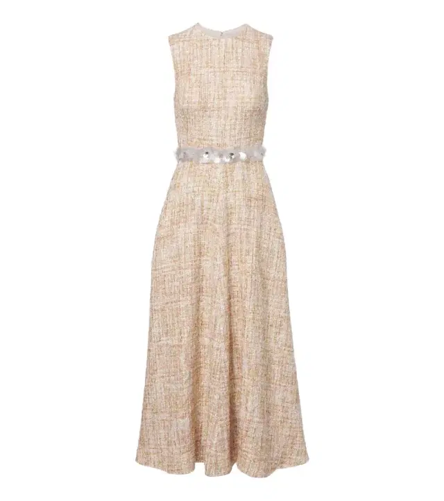 Safiyaa Maisie embellished tweed midi dress