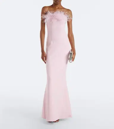 Safiyaa Soshin feather-trimmed crêpe gown | Thumbnail 2 Safiyaa Soshin feather-trimmed crêpe gown | Thumbnail 2