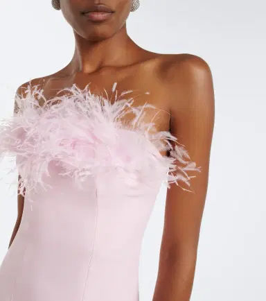 Safiyaa Soshin feather-trimmed crêpe gown | Thumbnail 4 Safiyaa Soshin feather-trimmed crêpe gown | Thumbnail 4