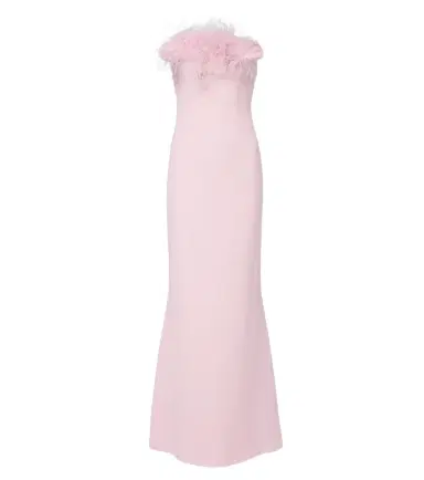 Safiyaa Soshin feather-trimmed crêpe gown | Thumbnail 1 Safiyaa Soshin feather-trimmed crêpe gown | Thumbnail 1