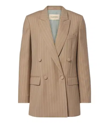 Valentino Pinstripe virgin wool double-breasted blazer | Thumbnail 1 Valentino Pinstripe virgin wool double-breasted blazer | Thumbnail 1