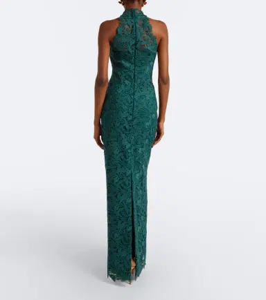 MONIQUE LHUILLIER Halterneck lace gown | Thumbnail 2