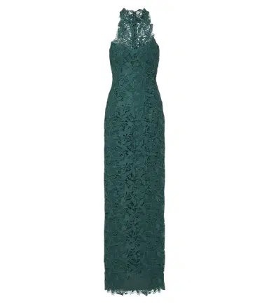MONIQUE LHUILLIER Halterneck lace gown | Thumbnail 1