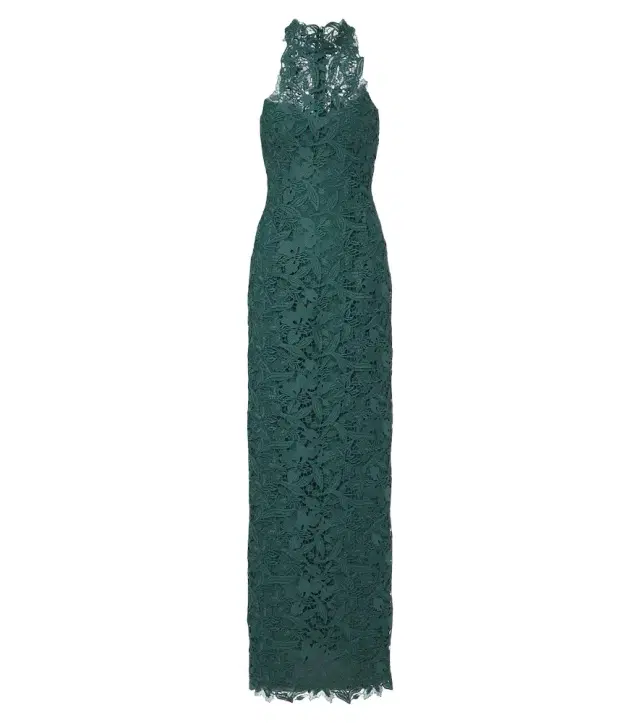 Monique Lhuillier Halterneck lace gown