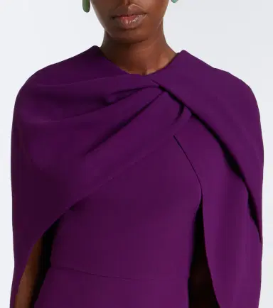 Safiyaa Oria caped crêpe midi dress | Thumbnail 2