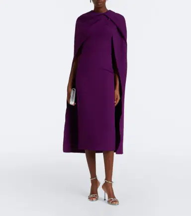 Safiyaa Oria caped crêpe midi dress | Thumbnail 3