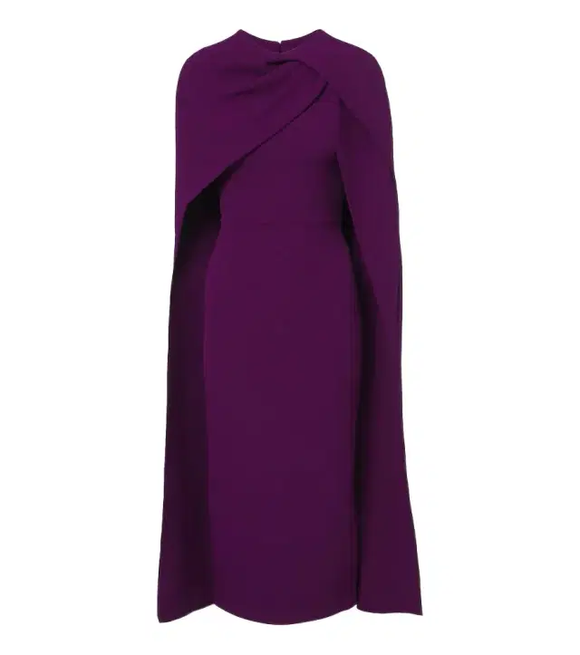 Safiyaa Oria caped crêpe midi dress